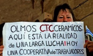 La longue lutte des travailleur-se-s de l'entreprise Olmos Ceramicos aujourd'hui récupérée et transformée en coopérative.